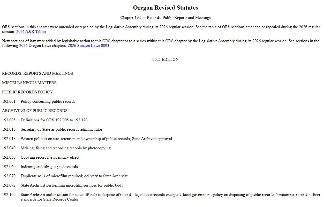 Hood River County clerk records Oregon public records law