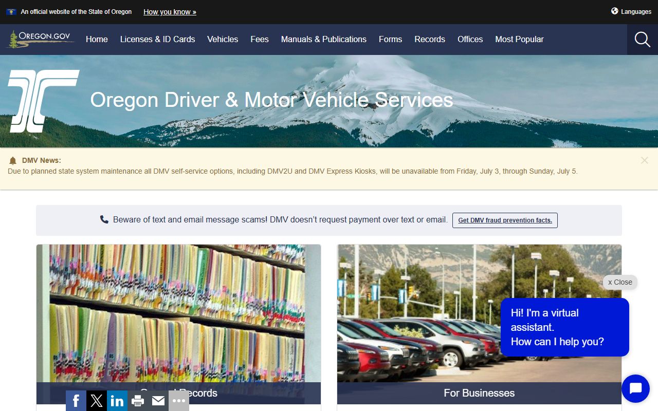 Hood River County clerk records Oregon DMV records