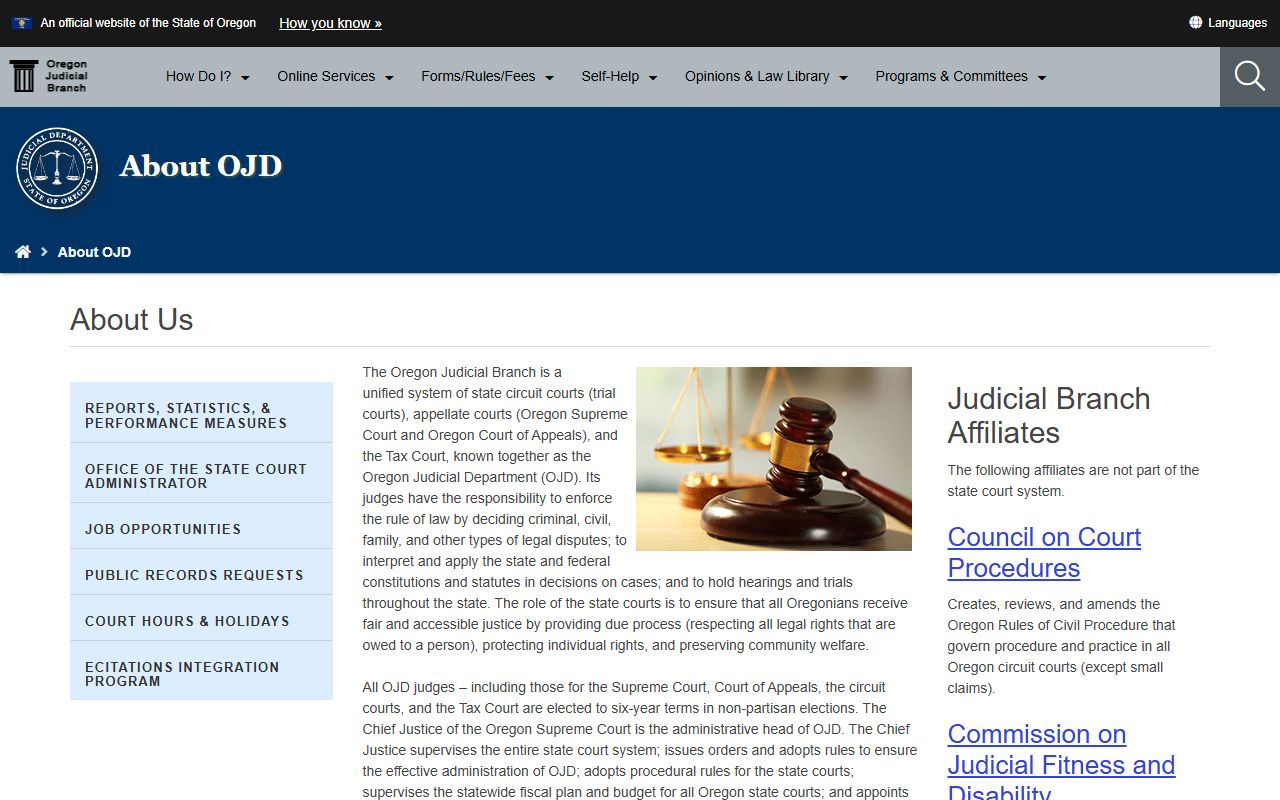 Hood River County court dockets Oregon Judicial Department overview