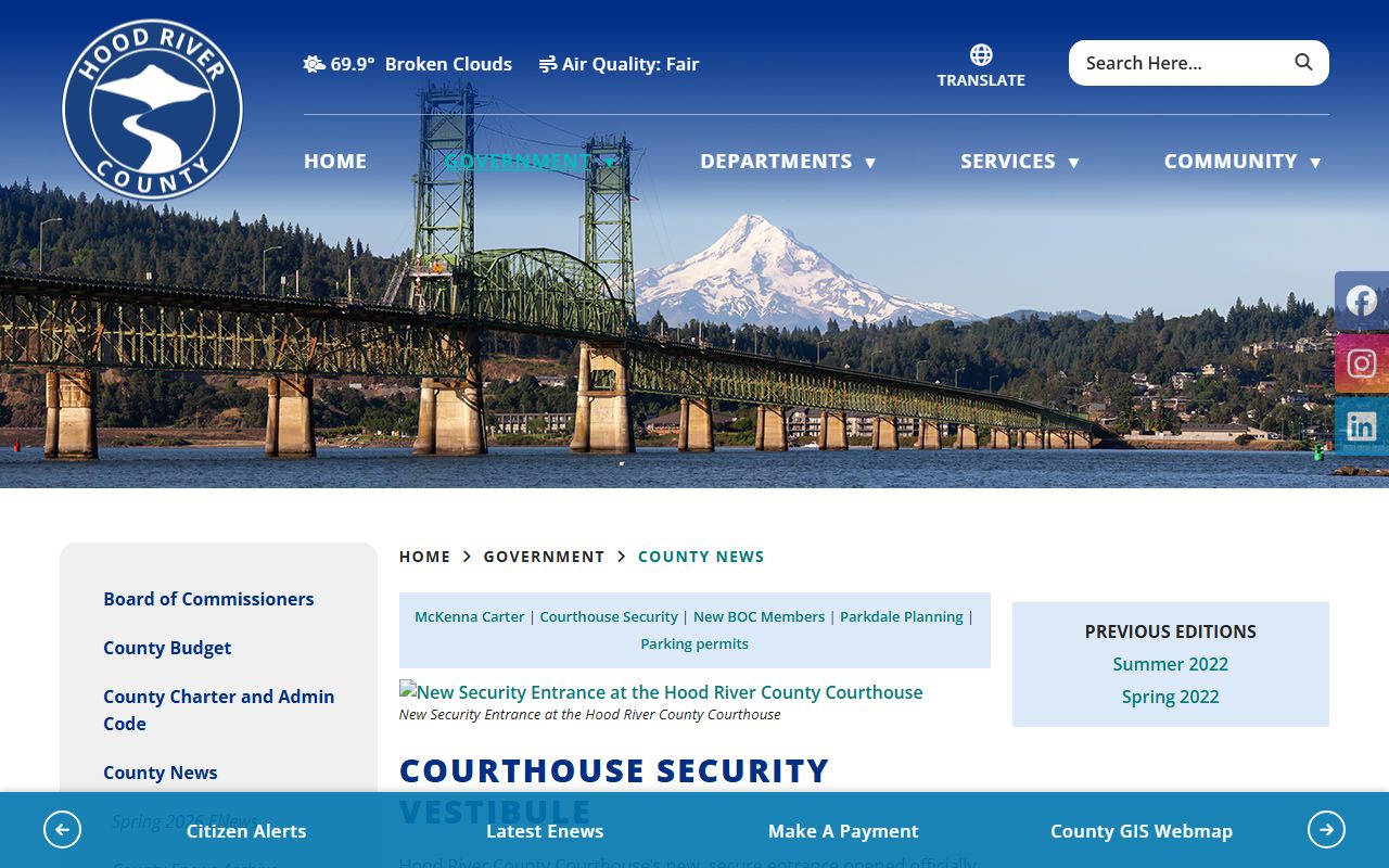 Hood River County Circuit Court courthouse security records