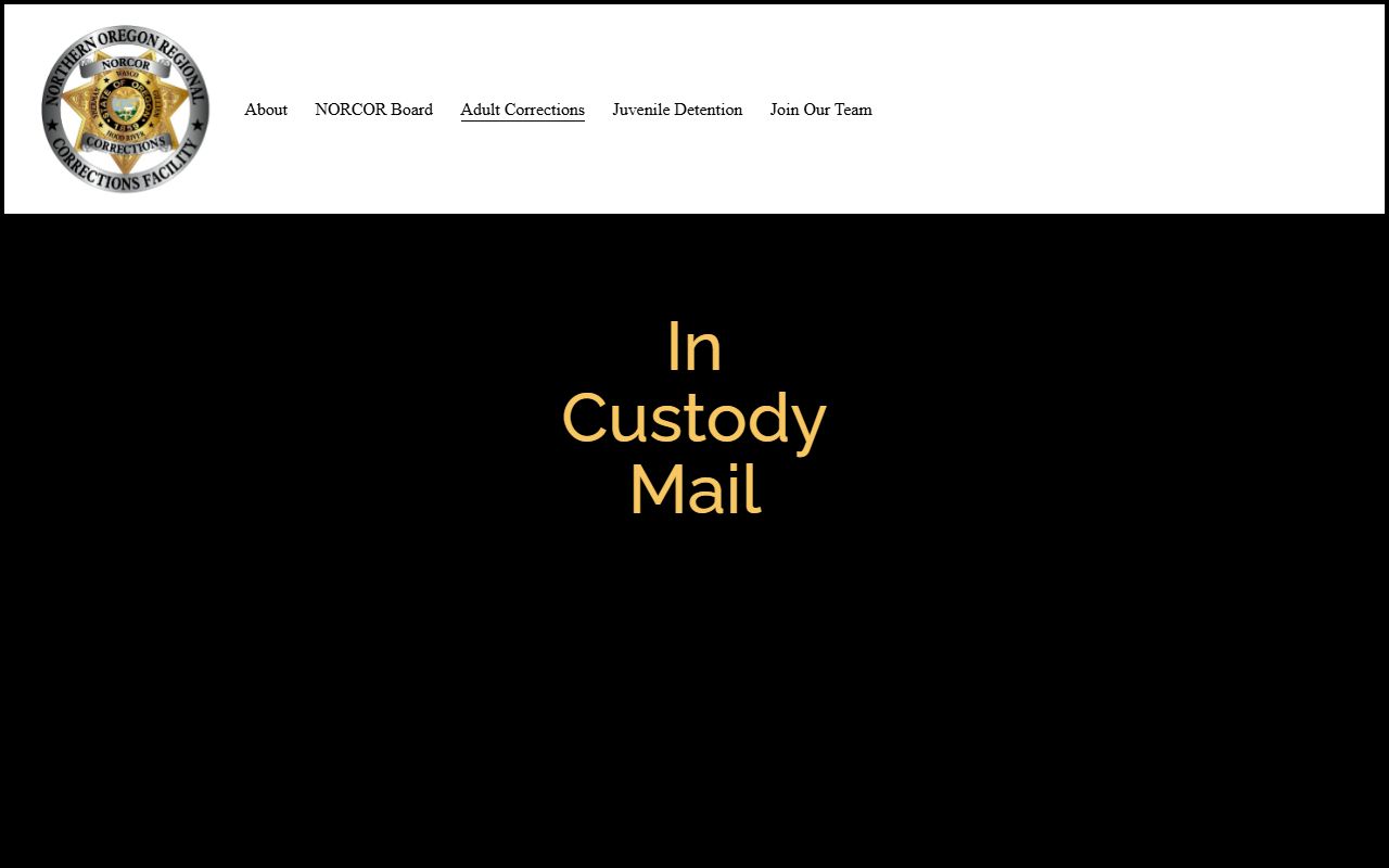 Hood River County inmate records NORCOR in-custody mail rules