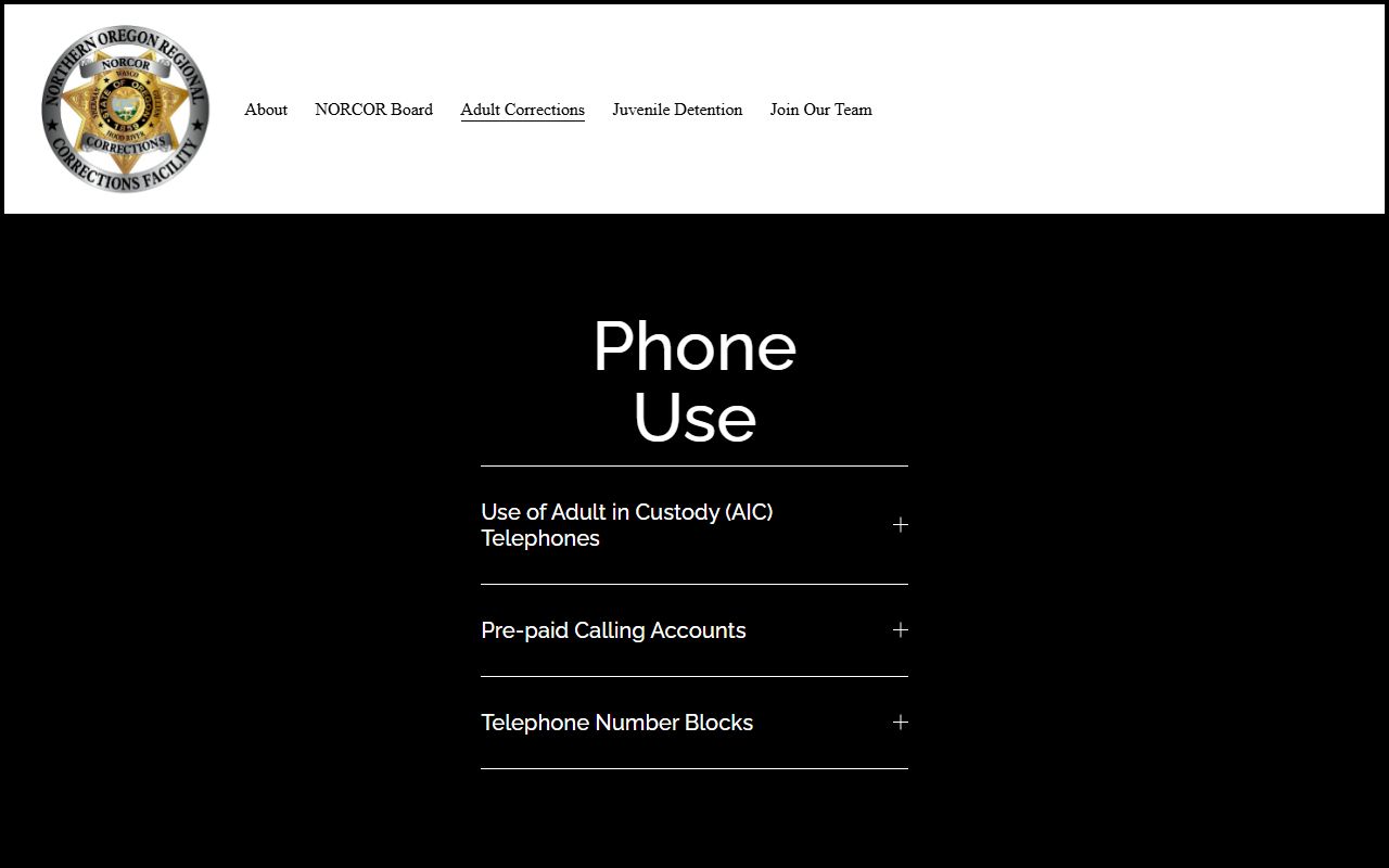Hood River County inmate records NORCOR phone use rules