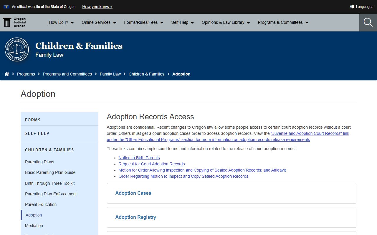 Hood River County marriage and divorce records adoption access