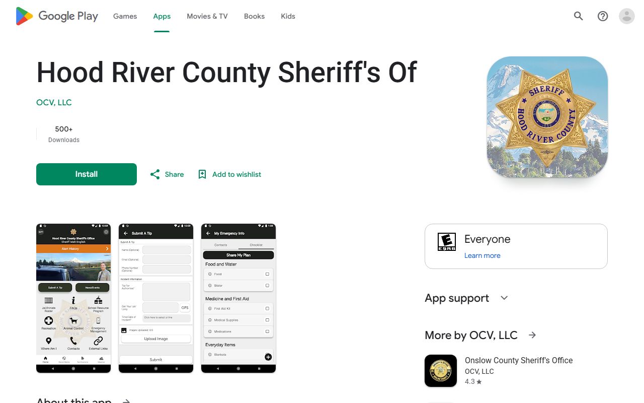 Hood River County warrant records HRCSO mobile app listing