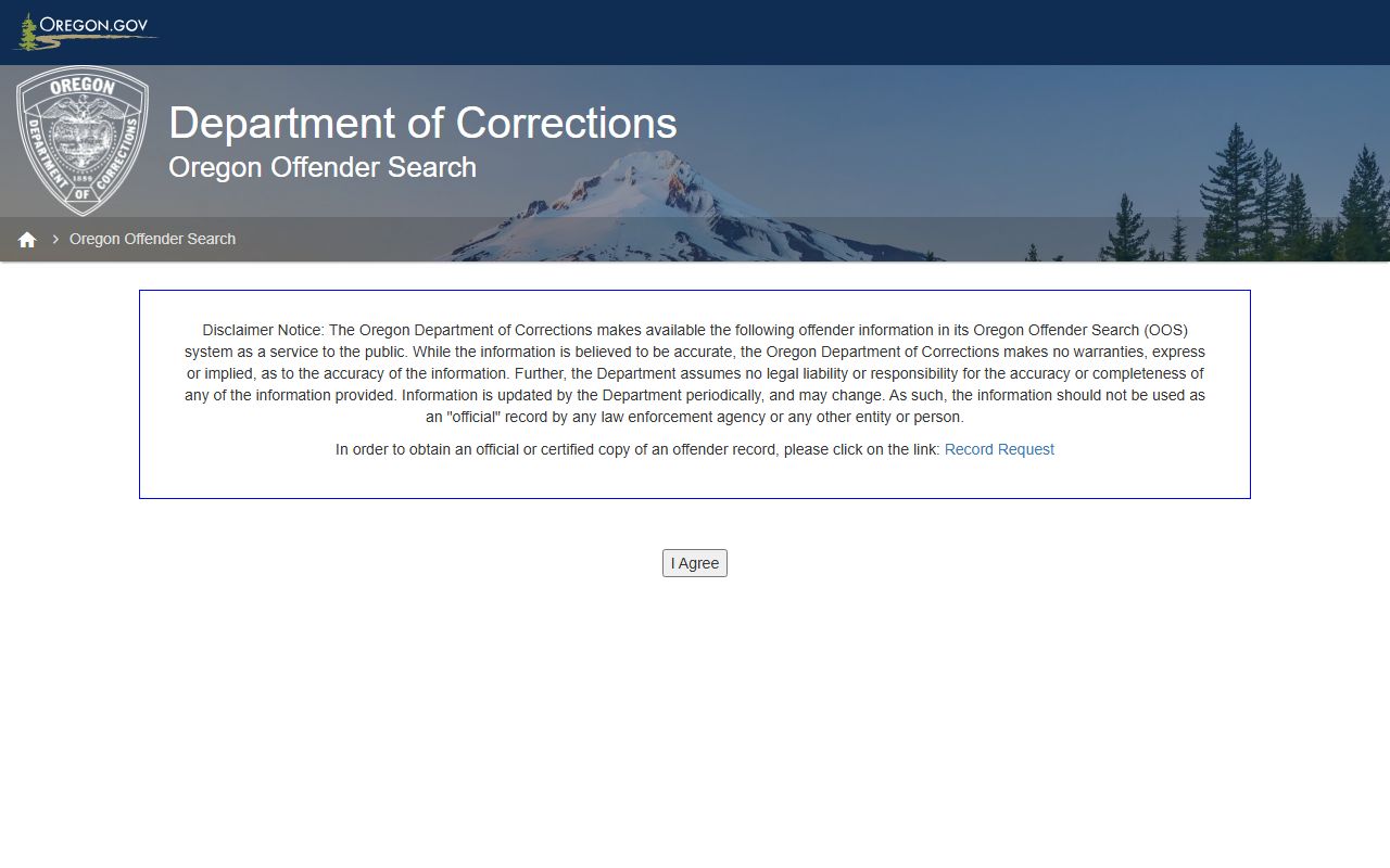 Hood River County warrant records Oregon Offender Search system